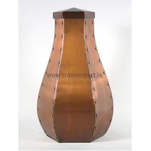 Urna de cremación de cobre con forma de ataúd grande, recuerdo de cenizas humanos y urna de Mascota, servicio funerario con acabado antiguo al mejor precio del mercado - Product Image 3