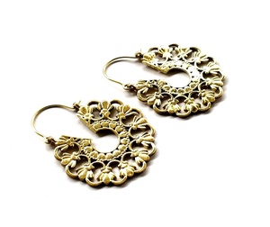 Juego de pendientes colgantes de gota gitana étnica Vintage de latón antiguo para mujer, Pendientes colgantes de flores de estilo bohemio para fiesta - Product Image 5