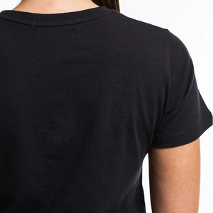 Camiseta negra con estampado de pantalla para mujer, venta al por mayor, ajustada - Product Image 2