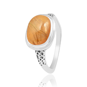 Wholesaler Unique 925 Sterling Silver Golden Rutile Doublet Carnelian Gemstone <b>Ring</b> Bezel Setting for <b>Wedding</b> - Product Image 2