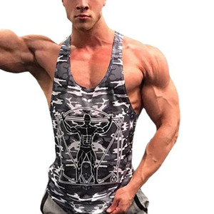 เสื้อกล้ามออกกำลังกายแขนกุดผู้ชายสำหรับยิมวิ่งออกกำลังกายแฟชั่นฤดูร้อน - Product Image 3
