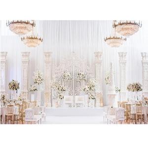 Marco de puerta de escenario de recepción de boda, decoración elegante, Fondo de escenario de boda de ensueño, puerta con acabado blanco - Product Image 1