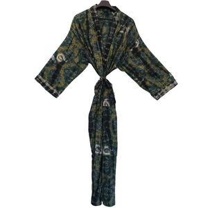 Kimono de algodón teñido anudado para dama de honor, ropa cómoda de noche, Maxi, largo, indio, teñido a mano, para playa - Product Image 4