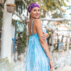 Kadın rahat kısa elbiseler 100% Rayon özel toptan özel Bali üretici tatil giyim sonbahar pamuk desen DR001-005R2 - Product Image 2