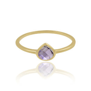 New classic gold plating 925 sterling silver African amethyst gemstone <b>ring</b> <b>cheap</b> price ready stock wholesale - Product Image 3
