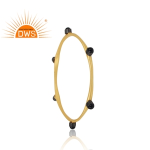 Bracelet en pierre précieuse pour femmes, Onyx noir, plaqué or, argent 925, vente en gros, bijoux de créateur - Product Image 2