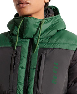 Chaqueta de invierno de algodón para hombre al por mayor cortavientos acolchado de trabajo largo con capucha de cuello levantado talla XL servicio OEM personalizado - Product Image 5