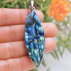 Pendentif en Tanzanite avec strass, Pendentif en nacre sur plateau, Collier Druzy, Pendentifs en Morganite, Grands pendentifs en pierres précieuses - Product Image 4