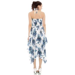 Robes élégantes pour femmes col licou 100% rayonne bleu ciel vente en gros personnalisé Bali fabricant vêtements de plage robe DR006-009R1 - Product Image 4