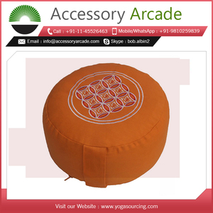 Cojín Zafu de algodón orgánico certificado para meditación Plisado Yogini Bolster & Cushion - Product Image 3