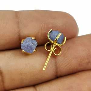 Zanite brut plaqué or, ensemble de petits clous, pierre de naissance, brut, 1 pièce - Product Image 2