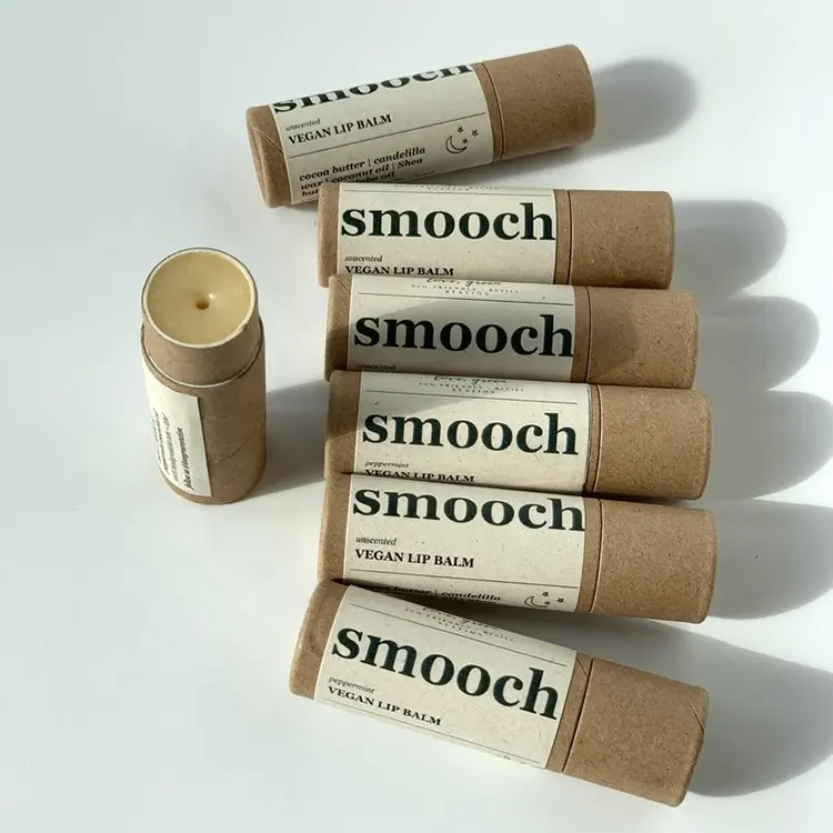 Recyceln Sie runde leere Papp behälter Eco Kraft Deodorant Behälter Push Up Papier röhre für Lippen balsam