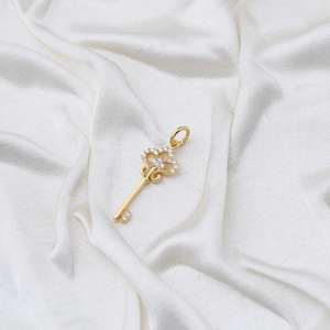 Elegante Collar con Diseño de Llave y Piedra Blanca, Colgante Hecho a Mano, Joyería Turca al por Mayor de Plata de Ley 925 - Product Image 3