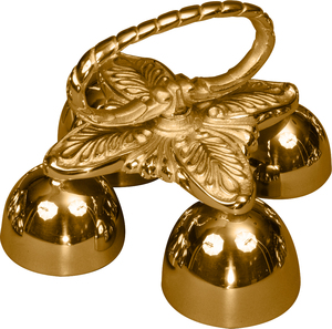 Campana de mano de latón con Cruz para iglesia, suministros de Iglesia, Brassworld, suministros funerarios de la India - Product Image 2