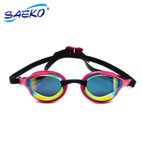Lunettes de natation SAEKO Racing Jet Mirror anti-buée, protection UV, verres PC ultra-adaptés, certifiées CE, Taiwan ISO 18527-3:2020