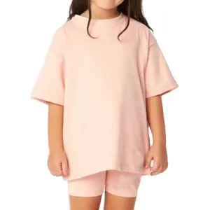 2022 여름 새로운 유아 아이 티셔츠 패션 특대 짧은 소매 탑 편안한 아이 t 셔츠 소녀