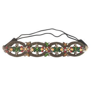 Fabriqué en Inde Pierres Opaques Fait Festive Wear Bandeau Brodé À La Main Citrine Forme Festonnée Bandeaux De Mode Pour Les Filles - Product Image 1