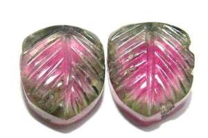 พลอยทัวร์มาลีนสำหรับแกะสลักรูปใบไม้สีชมพูอัญมณีหลายชิ้นทำจากธรรมชาติที่มีคุณภาพน่าทึ่ง - Product Image 2