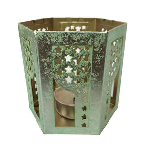 Portavelas votivo de hierro hexagonal con soporte de luz en T de Metal Vintage de alta calidad con diseño Premium ideal para decoración del hogar - Product Image 1