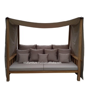 Muebles de exterior modernos, tumbona de madera maciza para jardín, tumbona para Sun Gazebo Teak fabricada en Indonesia para uso exterior - Product Image 2
