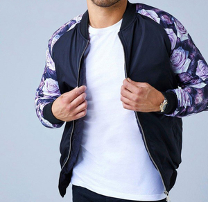 Winter Fashion Design Men Black Body Sublimation Sleeve Satin Bomber Jacket - Product Image 2