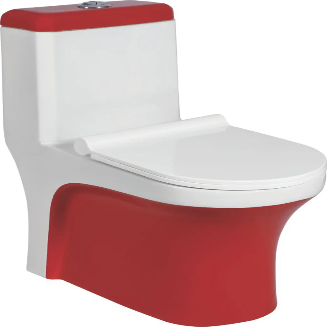Choix de qualité supérieure Ustensiles sanitaires en céramique de couleur rouge de qualité supérieure Toilette Wc 1020 monobloc pour salle de bain.