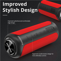 Pour T6 Plus Édition Améliorée, Enceinte Portable 5.0 avec Batterie au Lithium Intégrée, Puissance 40W, Son à 360 Degrés, NFC, Rouge