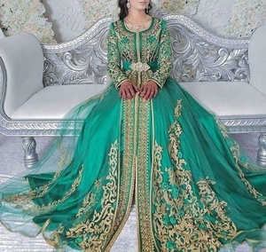 Belle robe Caftan tendance et chic, pour mariage, avec des perles de verre de cristal ornées de pierre, travail, 2020 - Product Image 1