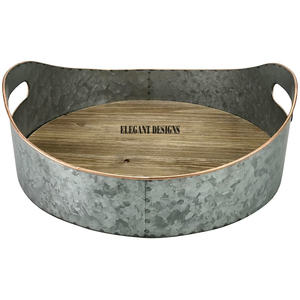 Antique Indien Galvanisé Plateau Rectangulaire Forme Coupe Conçu À La Mode Style En Métal Plateau De Service Galvanisé - Product Image 6