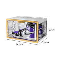 Werkseitig erhöhte seitliche Öffnung Aufbewahrung schuh box Staub dichtes magnetisches Design Acryl-Schuhkarton für Nike-Schuhe