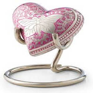 Mini urna funeraria de recuerdo en forma de corazón de estilo europeo, soporte de Metal en Color negro, logotipo personalizable para Memorial de cenizas para adultos - Product Image 4