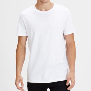 Camiseta personalizada de Color blanco sólido para hombre, camiseta barata de calidad prémium, 180 GSM, camisetas antipilling de calidad peinado - Product Image 3