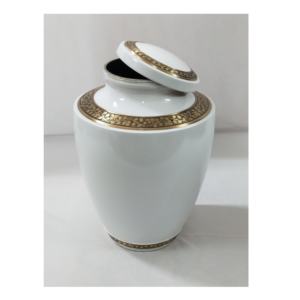 Urne funéraire de couleur blanche conçue avec attention et urnes funéraires gravées à la main pour les services funéraires à vendre - Product Image 3