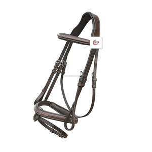 جودة عالية مصمم فاخر مخيط مربع رفع Snaffle Noseband وbrow pro Mono Piece جلد الحصان Bridle - Product Image 1