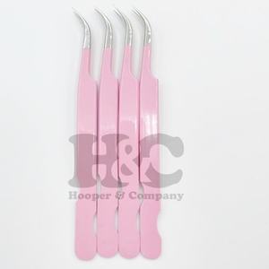 Pince à épiler rose pince à épiler extension de cils logo vison rose pince à épiler solide et durable en acier inoxydable Steal Diamond Grip - Product Image 4