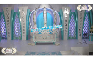 รอยัลทัชตกแต่งเวทีงานแต่งงาน,แกรนด์ดรีมงานแต่งงานพิธีสวมมงกุฎเวทีการจัดงานแต่งงานที่ทันสมัยไฟเบอร์มงกุฎเวที - Product Image 4