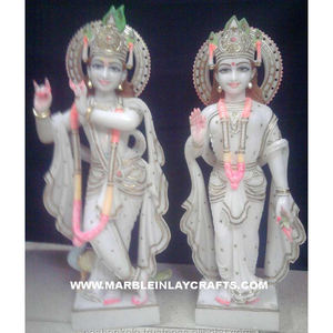 White Radha Krishna Decorative Marble Murti - Product Image 1