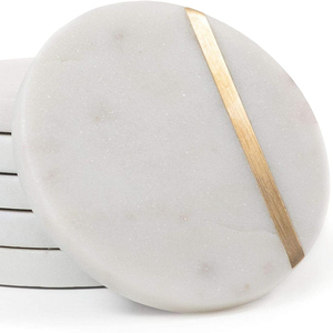 OEM Customized Classic Traditional Ceramic Hexagon <b>Marble</b> <b>Coasters</b> Kitchen Drinkware Cups Hot Seller Custom Stone Mats Pads - Product Image 1