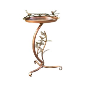 Baño de pájaros de Metal Chapado en cobre para decoración de jardín Fabricante Soporte decorativo de baño de pájaros de jardín - Product Image 1