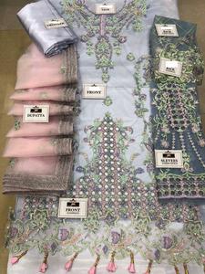 2021 Venta caliente pakistaní indio bordado Shalwar Kameez vestido listo viscosa seda rayón red Material - Product Image 6