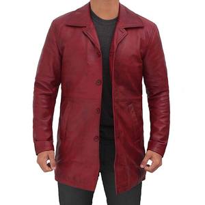 Veste en cuir de moto de mode unisexe de haute qualité nouveauté manteaux en cuir pur pour l'hiver vêtements longs en vente - Product Image 4