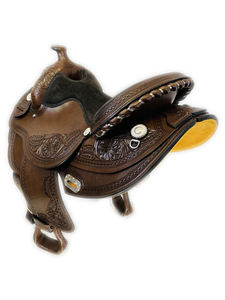 Ensemble de selle anglaise en cuir de qualité supérieure Barrel Racing Western Horse Tack en plusieurs tailles 14 "-18" et différentes couleurs - Product Image 2