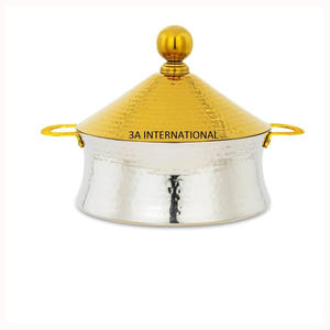 Casserole à double paroi isolée en acier inoxydable avec finition plaquée or, pour servir des plats chauds, casserole à servir plaquée or - Product Image 2