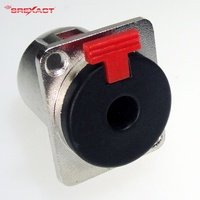 Conector Profesional SREXACT SJ246D de 6.35mm, Jack Hembra Estéreo para Audio, Video y Teléfono, Carcasa de Aleación de Zinc Niquelada, Dorado