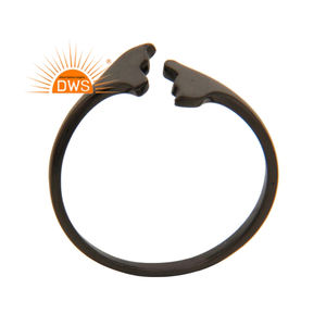 Anillo apilable de Plata de Ley 925, fabricante de joyería, joyería chapada en rodio negro, venta al por mayor - Product Image 1