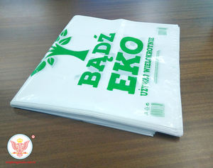 Sacs à provisions en plastique LDPE blanc avec logo personnalisé OEM pour l'emballage d'épicerie de supermarché et les expositions-Vente en gros - Product Image 5