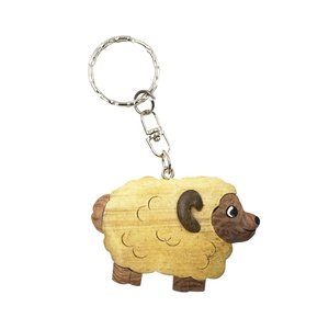 Xu Hướng Mới Gỗ Cừu Khắc Key Chain, Tùy Chỉnh Hình Dạng Động Vật Key Holder, Thủ Công Mỹ Nghệ Bằng Gỗ Key Ring - Product Image 2