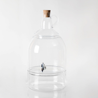 Distributeur d'eau en verre soufflé à la main, personnalisé, 10 litres, style américain, compatible lave-vaisselle, qualité alimentaire, avec robinet