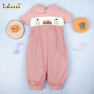 Vêtements pour garçons de luxe faits main en coton/élasthanne, style smocké, OEM/ODM, sur mesure, collection automne, vente en gros - BB2787 - Product Image 2