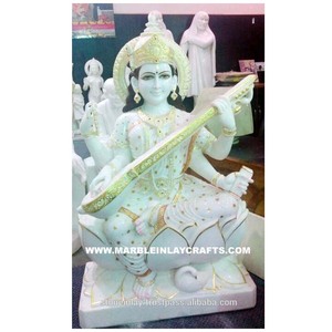 รูปปั้นพระแม่ศรีสวรรค์หินอ่อนสีขาวสำหรับตกแต่ง - Product Image 1